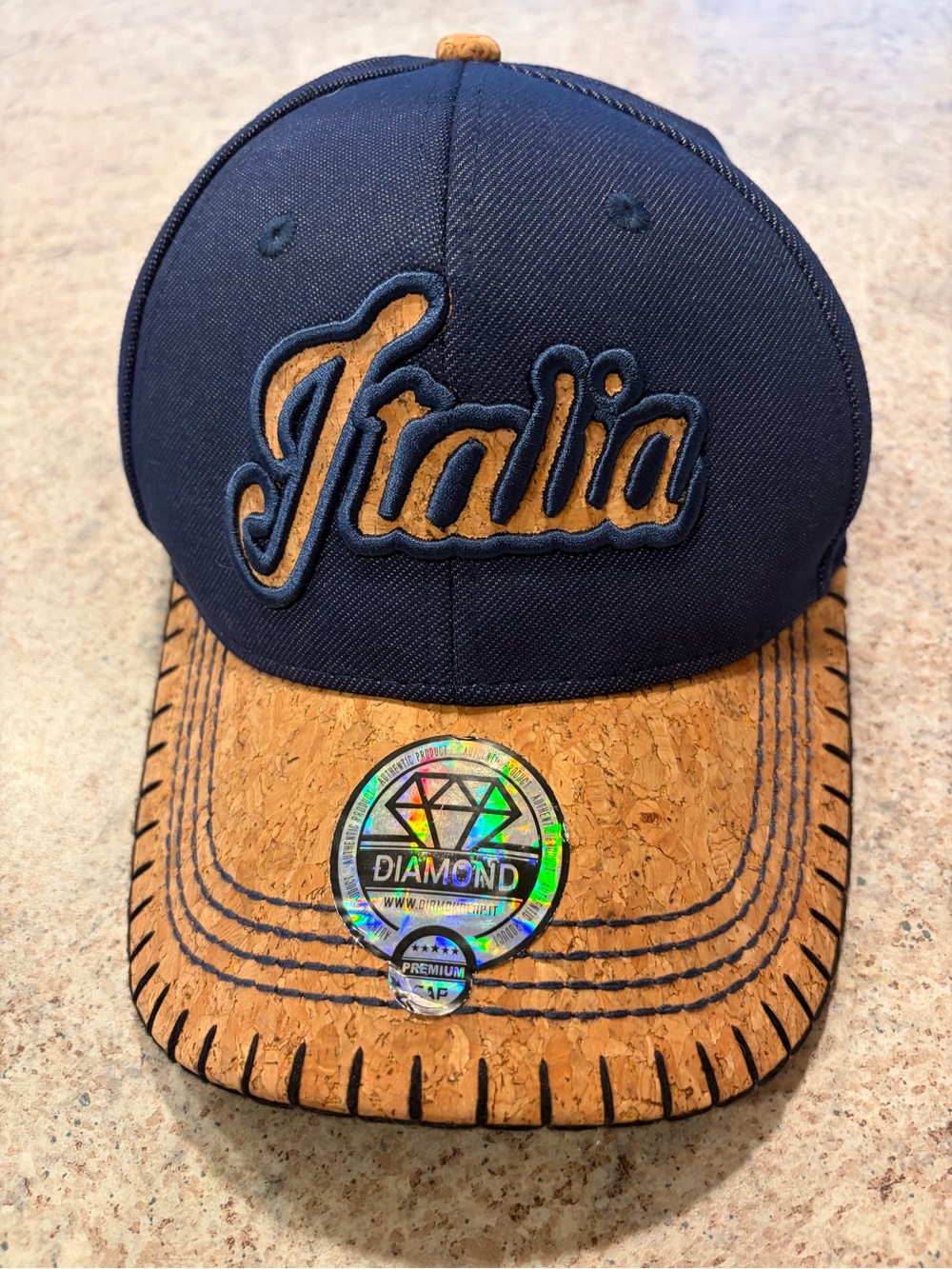 Italia NWT Dad Hat Cork Visor Cap Diamond Supply Co. Italy Adjustable Size 8